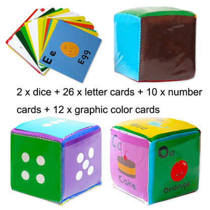 2PCS Alphanumeric Graphics Card Insertion Card Dice With Cards - Early Education Toys by buy2fix | Online Shopping UK | buy2fix