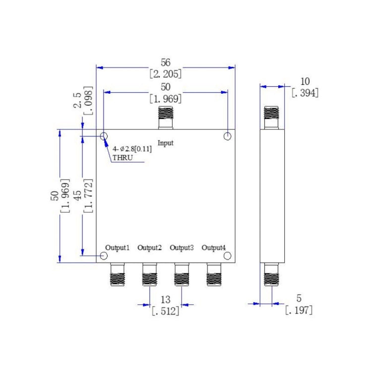 2000~6000MHz SMA 1 To 4 Microstrip Power Splitter - Security by buy2fix | Online Shopping UK | buy2fix