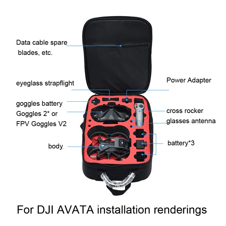 Drone Waterproof Backpack Organizer for DJI Avata(Black) - Other by buy2fix | Online Shopping UK | buy2fix