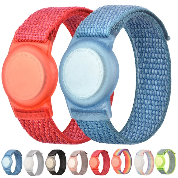 220mm  For AirTag Tracker Child Adult Nylon Strap Wristband Protective Case (Rainbow) - Watch Strap Series by buy2fix | Online Shopping UK | buy2fix