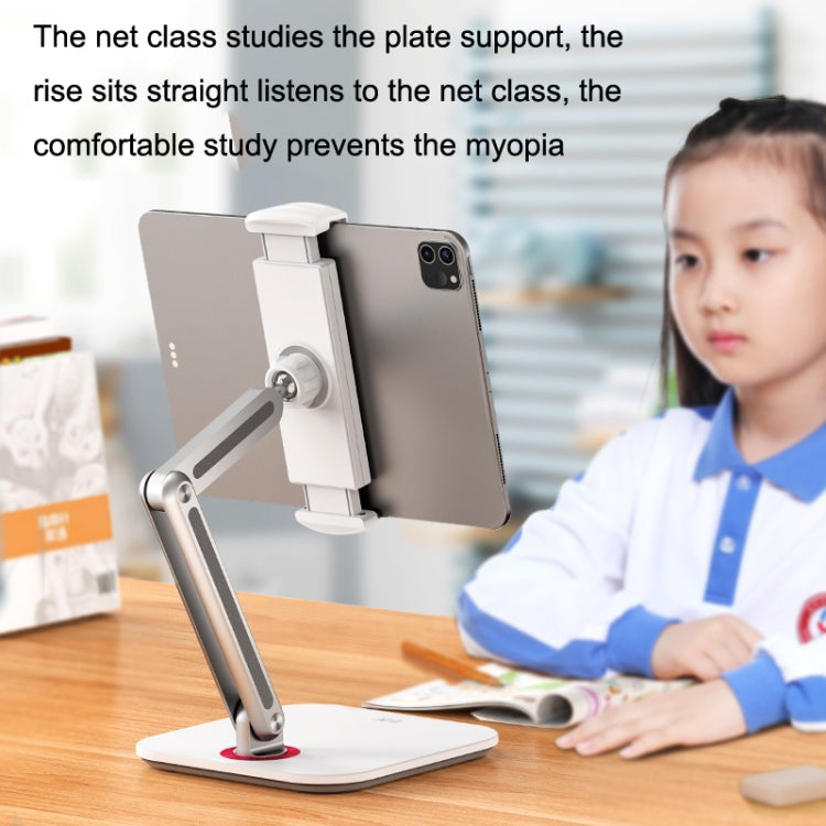 SSKY X38 Desktop Phone Tablet Stand Folding Online Classes Support, Style: Single Arm Charging Version (White) - Desktop Holder by SSKY | Online Shopping UK | buy2fix