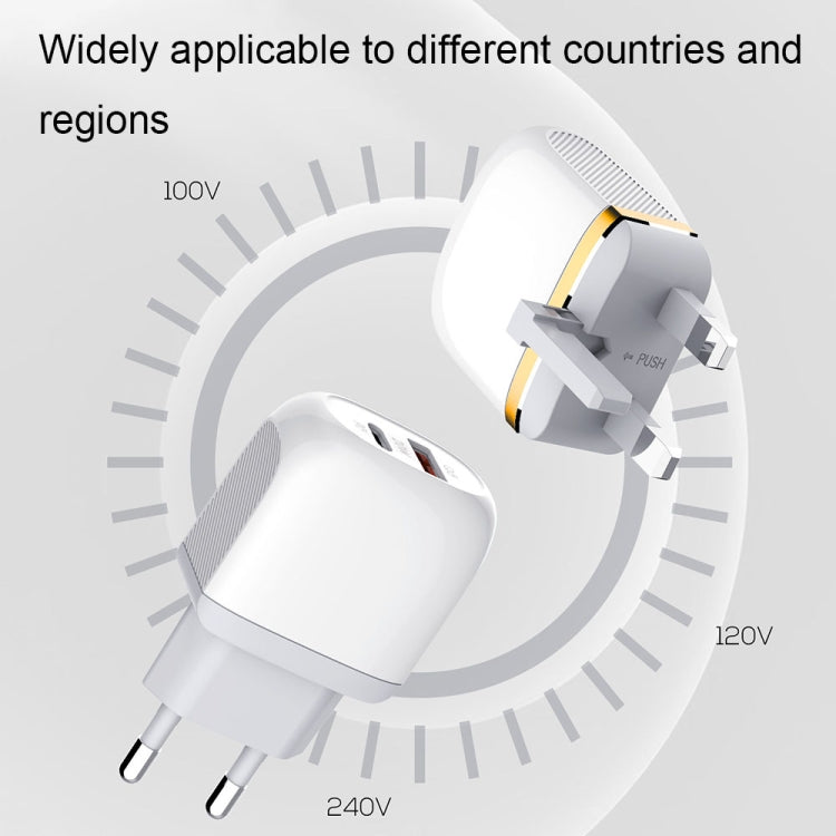 LDNIO A2316C 20W PD+QC 3.0 Phone USB Multi-hole Fast Charger UK Plug with 8 Pin Cable - Mobile Accessories by LDNIO | Online Shopping UK | buy2fix