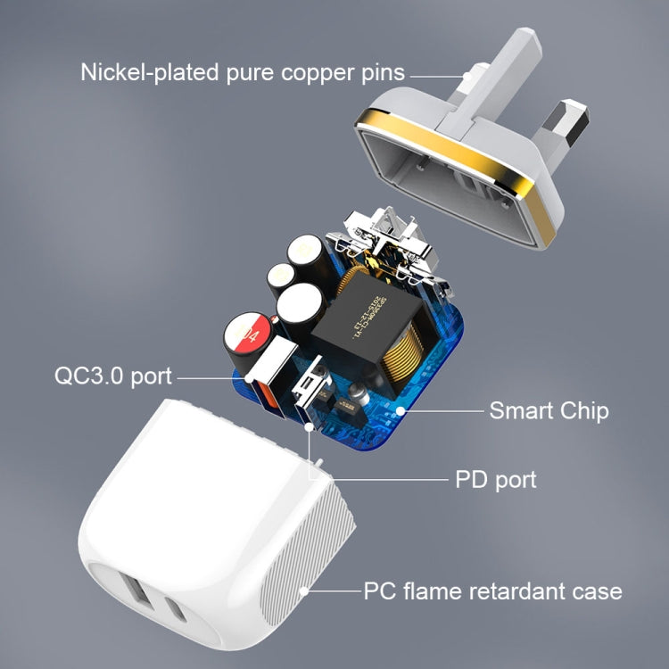 LDNIO A2316C 20W PD+QC 3.0 Phone USB Multi-hole Fast Charger UK Plug with USB-C/Type-C Cable - Mobile Accessories by LDNIO | Online Shopping UK | buy2fix