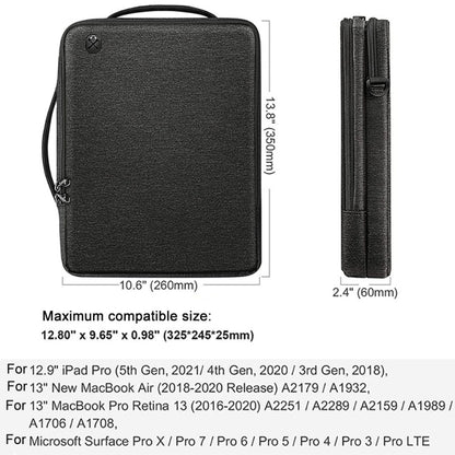 13.3-14 Inch Portable Laotop Bag Waterproof Multifunctional Shoulder Crossbody Bag(Black) - 13.3 inch by buy2fix | Online Shopping UK | buy2fix