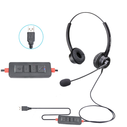 VT200D Double Ears Telephone Headset Operator Headset With Mic,Spec: USB Head with Tuning - Consumer Electronics by buy2fix | Online Shopping UK | buy2fix