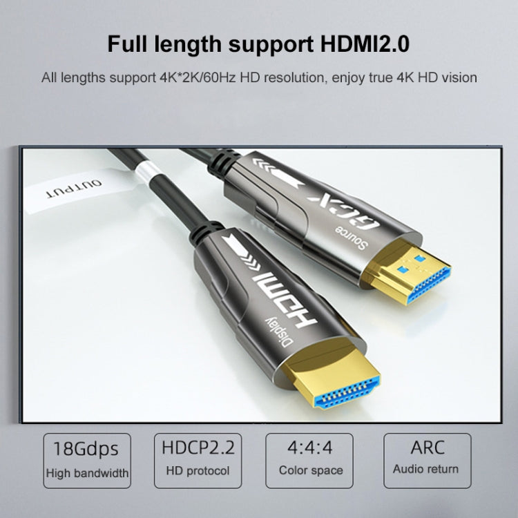 HDMI 2.0 Male To HDMI 2.0 Male 4K HD Active Optical Cable, Cable Length: 50m - Audio Optical Cables by buy2fix | Online Shopping UK | buy2fix