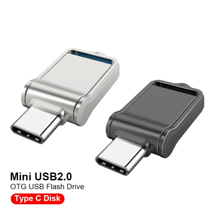 32GB USB 2.0 + Type-C/USB-C High Speed Mini Computer and Phone Dual-purpose Rotary U Disk(Silver) - USB Flash Drives by buy2fix | Online Shopping UK | buy2fix