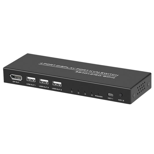 FJGEAR FJ-DK401 60HZ 4 Ports DP+USB To KVM Switcher With Desktop Controller - Switch by FJGEAR | Online Shopping UK | buy2fix