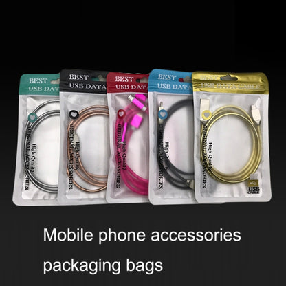 100PCS XC-0014 USB Data Cable Packaging Bags Pearl Light Ziplock Bag, Size: 10.5x15cm (Blue) - Zip Lock Bags by buy2fix | Online Shopping UK | buy2fix
