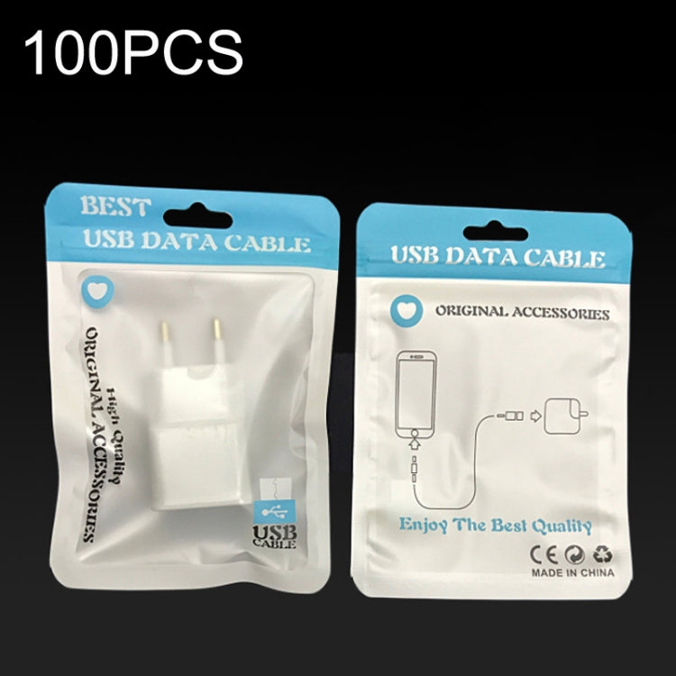 100PCS XC-0014 USB Data Cable Packaging Bags Pearl Light Ziplock Bag, Size: 11x18cm (Blue) - Zip Lock Bags by buy2fix | Online Shopping UK | buy2fix