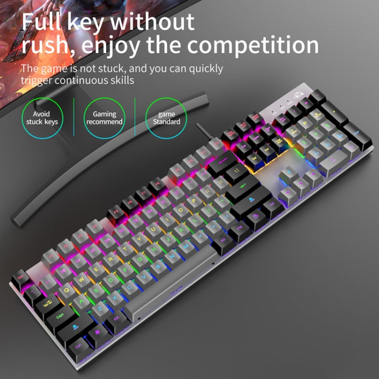 ZIYOU LANG K1 104 Keys Office Punk Glowing Color Matching Wired Keyboard, Cable Length: 1.5m(Blue White Green Axis) - Wired Keyboard by ZIYOU LANG | Online Shopping UK | buy2fix