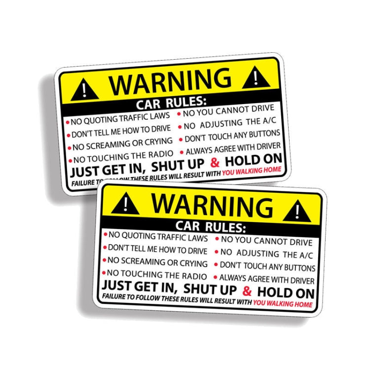 10 PCS Car Safety Warning Rules Sticker - In Car by buy2fix | Online Shopping UK | buy2fix