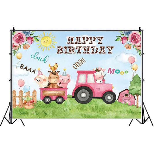 1.5m x 1m Cartoon Farm Animals Photography Backdrop Birthday Party Background Decoration(MDN11920) - Camera Accessories by buy2fix | Online Shopping UK | buy2fix