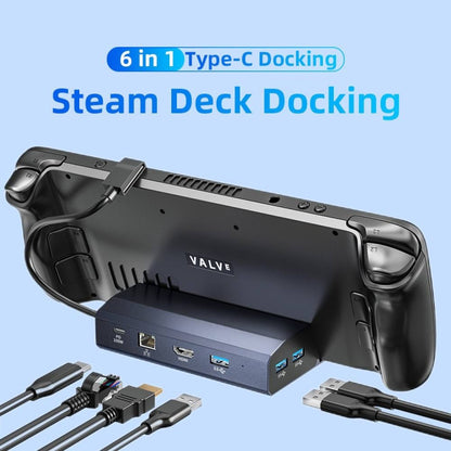 HBC065 6 In 1 For Steam Deck Expansion Dock Base HDMI HD 4K/60Hz Output - Other Accessories by buy2fix | Online Shopping UK | buy2fix