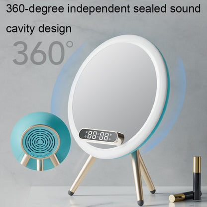 Q6 Smart Clock Display Bluetooth Speaker Fill Light Makeup Mirror with Wireless Charger(Blue) - Mirror by buy2fix | Online Shopping UK | buy2fix