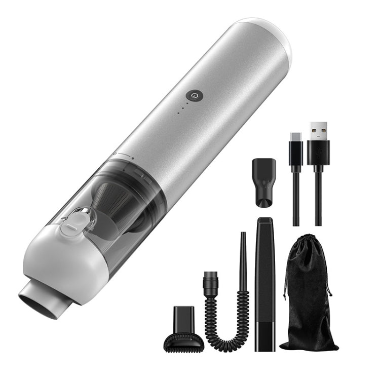 P03 16000Pa Strong Suction High Power Portable Handheld Wireless Car Vacuum Cleaner(Silver White) - In Car by buy2fix | Online Shopping UK | buy2fix