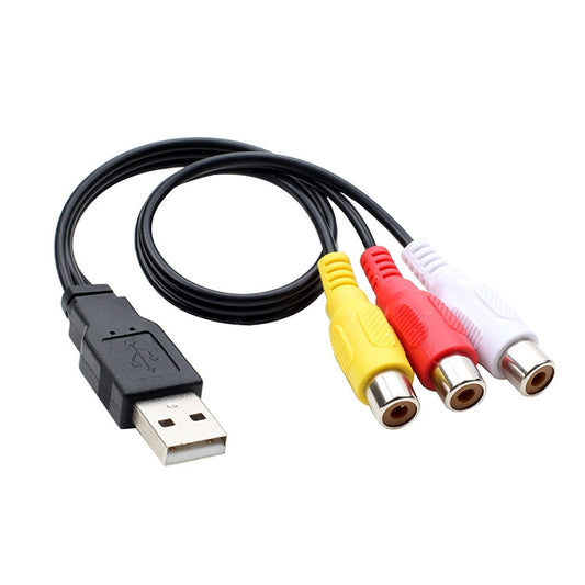 USB to 3 RCA Bus 1 Male 3 Female AV Audio Cable, Size: 1.5m - RCA Cable by buy2fix | Online Shopping UK | buy2fix