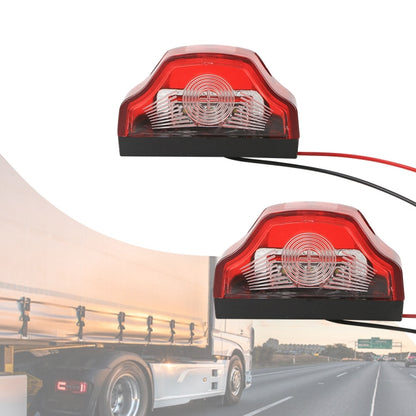 2pcs MK-198 3LED Van / Truck / Trailer White Light License Plate Lamp(Red) - In Car by buy2fix | Online Shopping UK | buy2fix