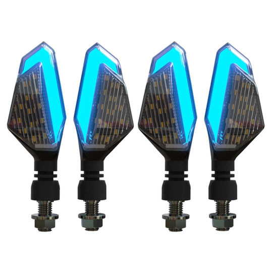 MK-236 4pcs 22LED Motorcycle V Line Two Color Turning Light Signal Angle Light(Yellow Blue) - In Car by buy2fix | Online Shopping UK | buy2fix