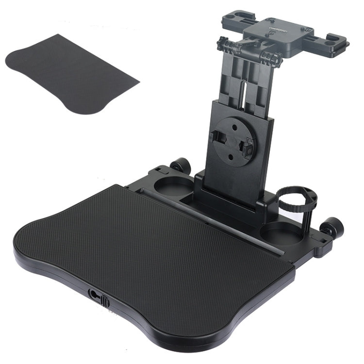 Car Seat Back Multifunctional Adjustable Travel Cup Table Computer Holder(A08 Black+Non-slip Pad) - In Car by buy2fix | Online Shopping UK | buy2fix