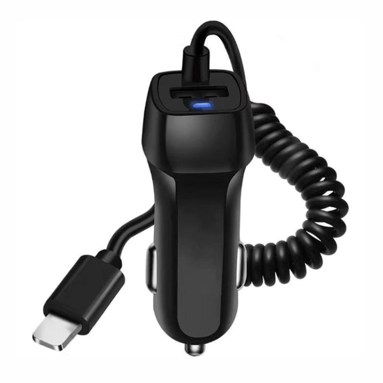 522AL Fast Charging With Cable Car Charging, Output Interface: 8 Pin (Black) - In Car by buy2fix | Online Shopping UK | buy2fix