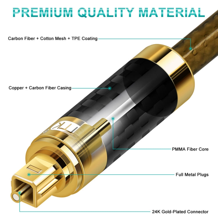 EMK GM/A8.0 Digital Optical Fiber Audio Cable Amplifier Audio Gold Plated Fever Line, Length: 8m(Transparent Coffee) -  by EMK | Online Shopping UK | buy2fix
