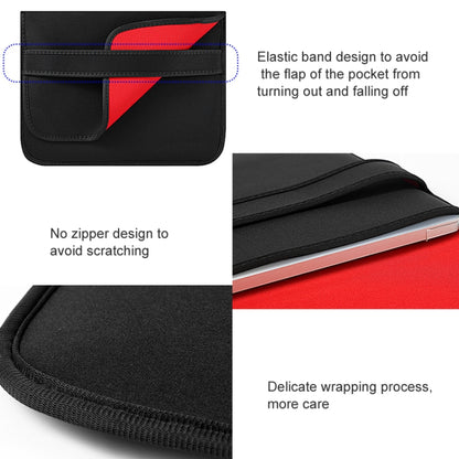 12 Inch Neoprene Laptop Lining Bag Horizontal Section Flap Clutch Bag(Black) - 12.1 inch by buy2fix | Online Shopping UK | buy2fix