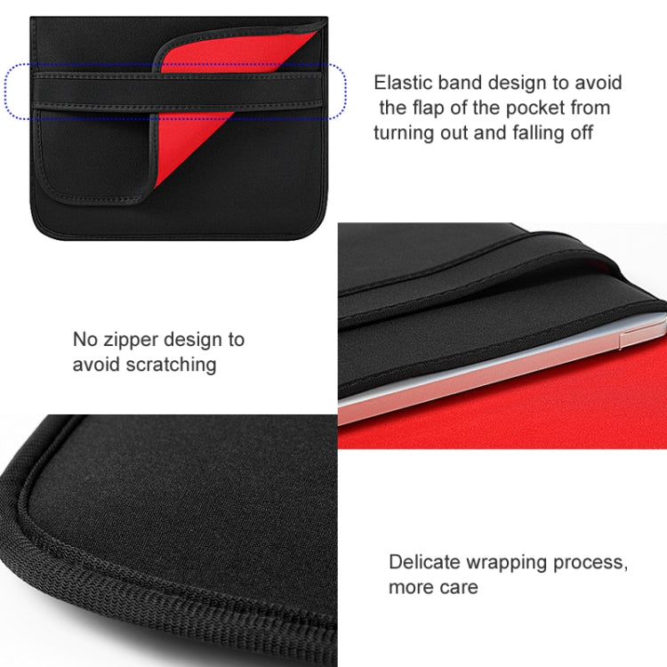 14 Inch Neoprene Laptop Lining Bag Horizontal Section Flap Clutch Bag(Black) - 14.1 inch by buy2fix | Online Shopping UK | buy2fix