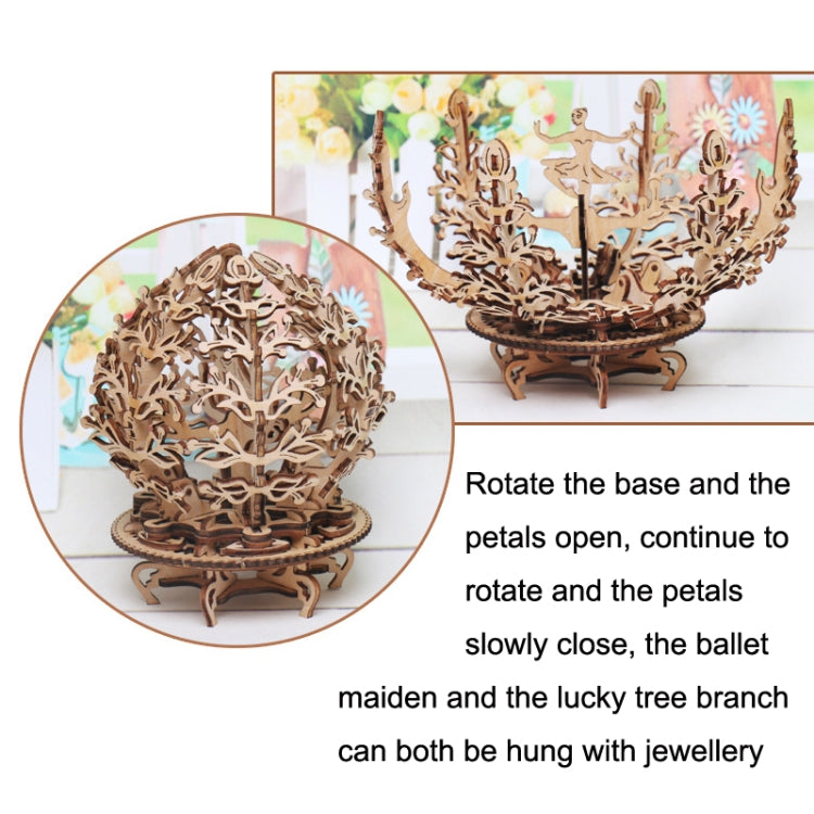 Wooden Puzzle Toy 3D Puzzle Assembly Box DIY Gift Desktop Ornaments, Style: Female Flower - Puzzle Toys by buy2fix | Online Shopping UK | buy2fix