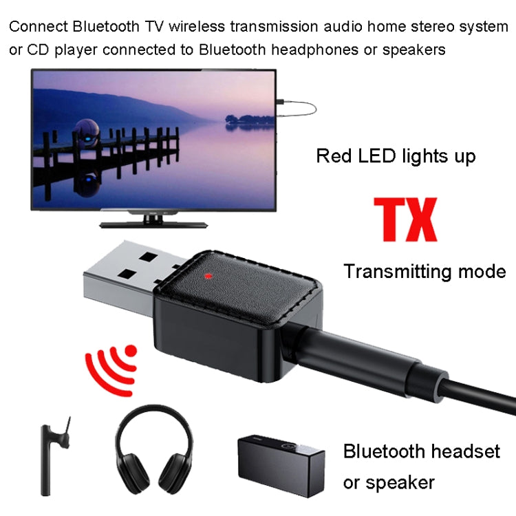 RX-TX-413 USB Bluetooth Receiving Launch 2 In 1 Adapter(Black) - Audio Receiver Transmitter by buy2fix | Online Shopping UK | buy2fix