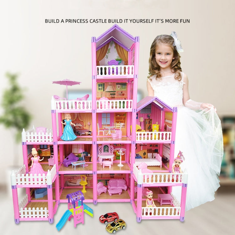 DSJ55-B 214pcs/set Children Passing Domestic Toy Doll House Princess Castle Set Simulation Disguise House - Pretend Play Toys by buy2fix | Online Shopping UK | buy2fix