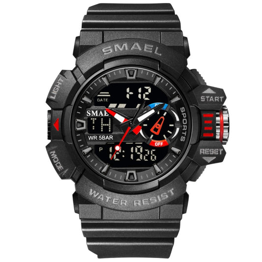 SMAEL 8043 Multifunctional Dual Display Shockproof Outdoor Waterproof Sports Quartz Watch(Black) - LED Digital Watches by SMAEL | Online Shopping UK | buy2fix