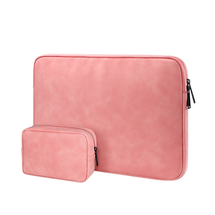 ND12 Lambskin Laptop Lightweight Waterproof Sleeve Bag, Size: 14.1-15.4 inches(Pink with Bag) - 14.1 inch by buy2fix | Online Shopping UK | buy2fix