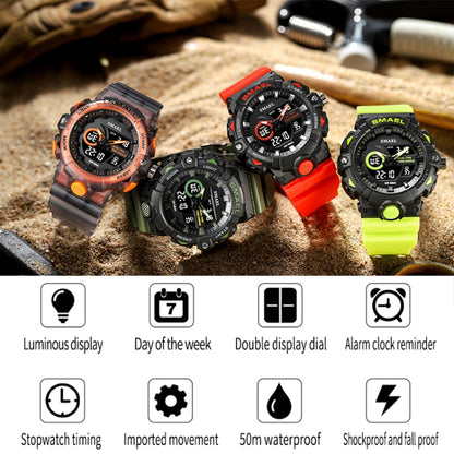 SMAEL 8081 Multifunctional Waterproof Luminous Numeric Digital Dual Display Outdoor Sports Watch(Army Green) - LED Digital Watches by SMAEL | Online Shopping UK | buy2fix