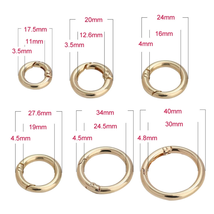 20pcs Zinc Alloy Spring Ring Metal Open Bag Webbing Keychain, Specification: 3 Point Black - In Car by buy2fix | Online Shopping UK | buy2fix