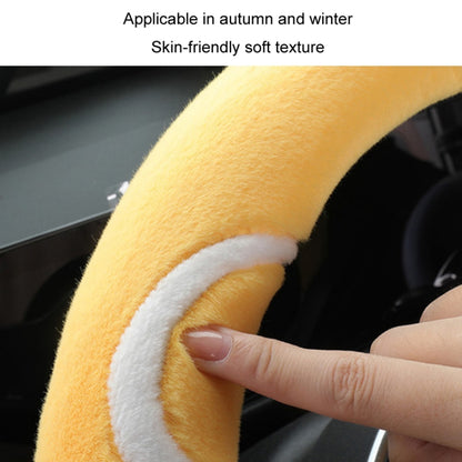 Car Steering Wheel Cartoon Short Fluff Handle Cover, Size: 38cm(Blue Round) - In Car by buy2fix | Online Shopping UK | buy2fix