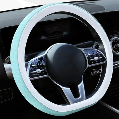 Car Steering Wheel Short Plush Winter Non-slip Grip Cover, Size: 38cm(D Shaped Blue) - In Car by buy2fix | Online Shopping UK | buy2fix