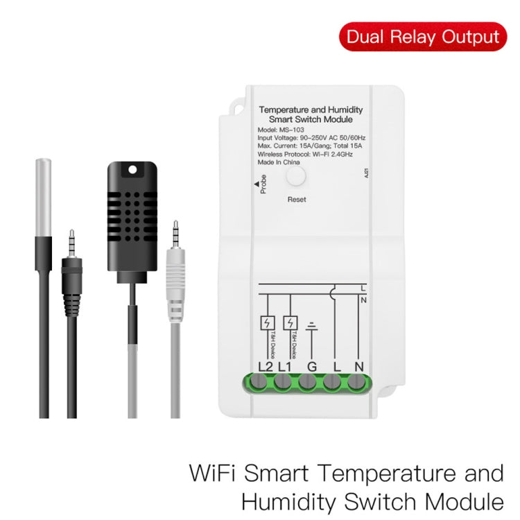 Temperature Probe Tuya Dual-way Temperature and Humidity Switch Timer Smart Switch - Consumer Electronics by buy2fix | Online Shopping UK | buy2fix