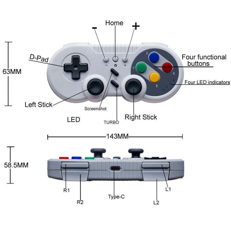 8580 for Nintendo Switch Mini Game Console Motion Sensing Wireless Controller(Silver gray) - Gamepads by buy2fix | Online Shopping UK | buy2fix