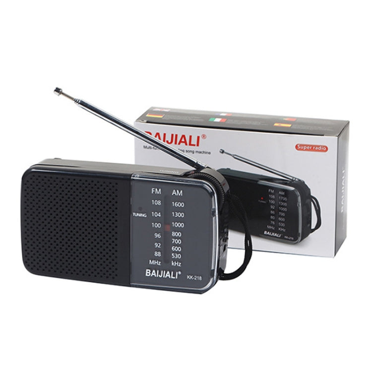 BAIJIALI KK-218 Vintage Analog Portable Multiband Built-in Speaker Radio(Black) - Consumer Electronics by BAIJIALI | Online Shopping UK | buy2fix