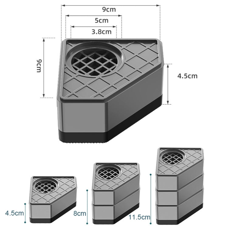 4pcs Double-layer BS-XYJJD Household Washing Machine Refrigerator Non-slip Shock-absorbing Floor Mat - Washing Machines & Parts by buy2fix | Online Shopping UK | buy2fix