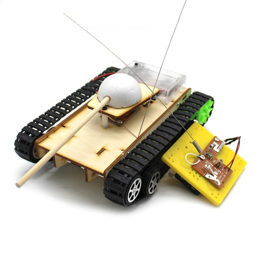 Wooden Electric Simulation Crawler Tank DIY Toy Assembly Model,Spec: No. 2 Dual Motor Remote Control Edition - Puzzle Toys by buy2fix | Online Shopping UK | buy2fix