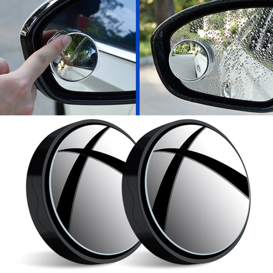 1pair Reversing Mirror Small Round Mirror HD Large View Suction Cup Blind Spot Mirror(Black) - In Car by buy2fix | Online Shopping UK | buy2fix