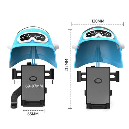 Small Helmet Sunscreen Phone Stand Bracket Motorcycle Mobile Phone Holder,Spec: White Helmet -  by buy2fix | Online Shopping UK | buy2fix