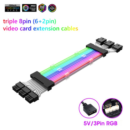 24pin Motherboard Power Supply Light Wire White 5V ARGB Neon Color Line -  by buy2fix | Online Shopping UK | buy2fix