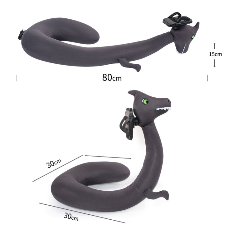 Dinosaur Phone Holder Neck Pillow Lazy Hanging Neck U-shaped Pillow(Dark Gray) - Cushions & Pillows by buy2fix | Online Shopping UK | buy2fix