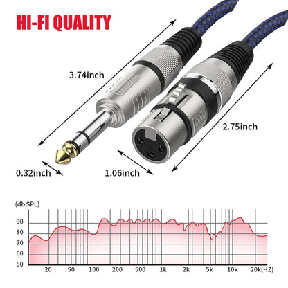 30m Blue and Black Net TRS 6.35mm Male To Caron Female Microphone XLR Balance Cable -  by buy2fix | Online Shopping UK | buy2fix