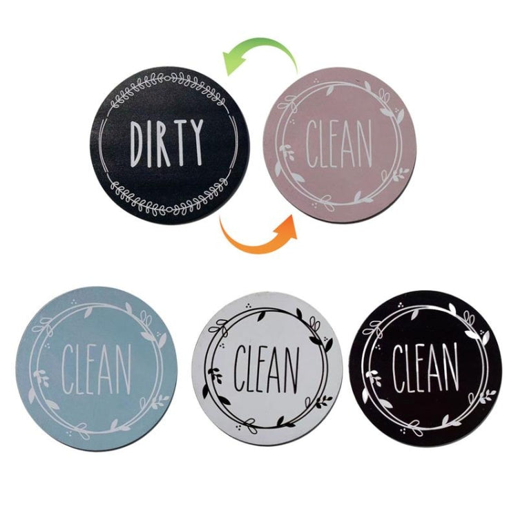 Dishwasher Round Magnet Clean Dirty Sign Double-Sided Dishwasher Magnet Cover(Black White) - Dish Washers & Accessories by buy2fix | Online Shopping UK | buy2fix