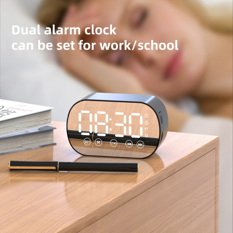 S15 Wireless Card Bluetooth Speaker Mini Alarm Clock(White) - Mini Speaker by buy2fix | Online Shopping UK | buy2fix