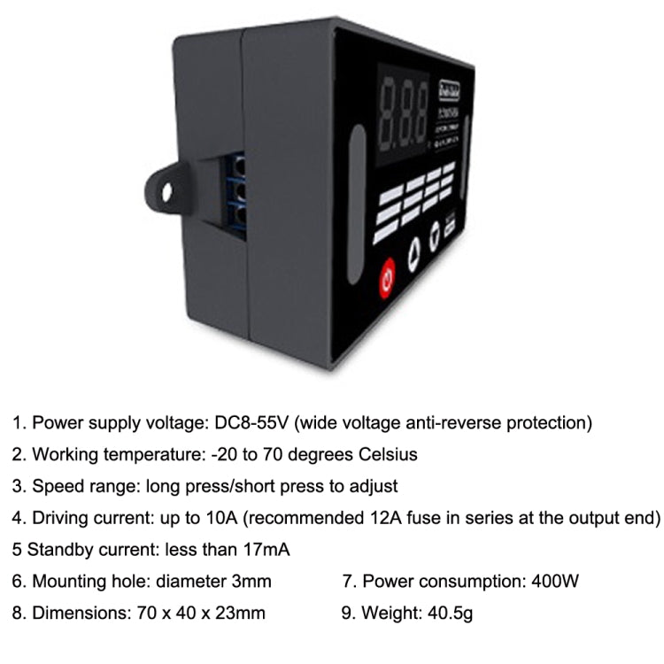 Deek-Robot DMC-331 PWM DC Motor Speed Controller Wide Voltage DC8-55V Speed Regulator - Boards & Shields by buy2fix | Online Shopping UK | buy2fix